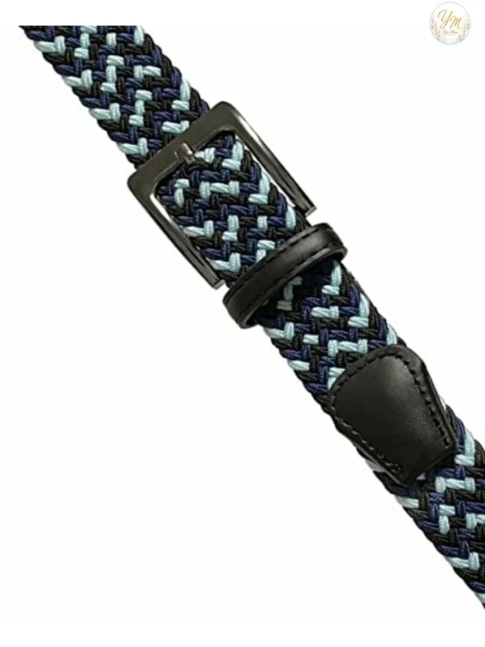 Braided Elastic Stretch Belt Casual Weave Canvas Fabric Woven Golf Belt 1-3/8